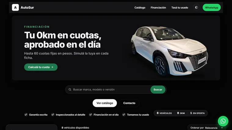 Demo de concesionaria: catálogo de vehículos