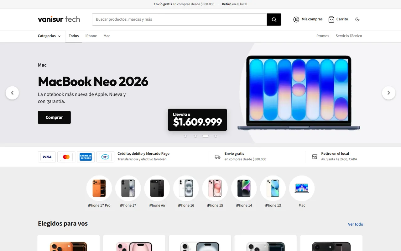 Portada de la demo de ecommerce