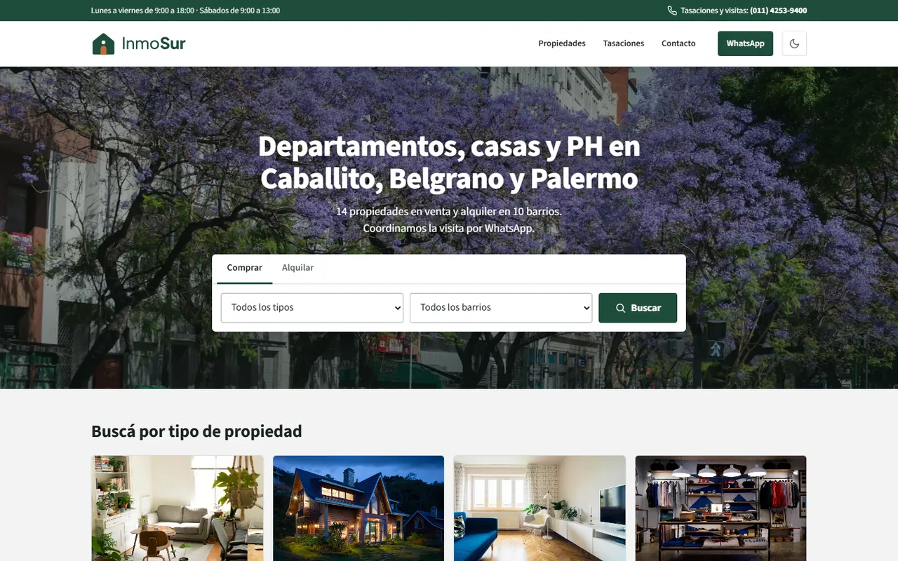 Portada de la demo de inmobiliaria